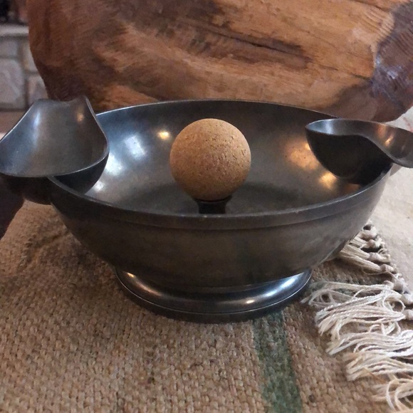 Vintage Etains Du Manior Paris pewter double holder tray - Picture 2 of 7